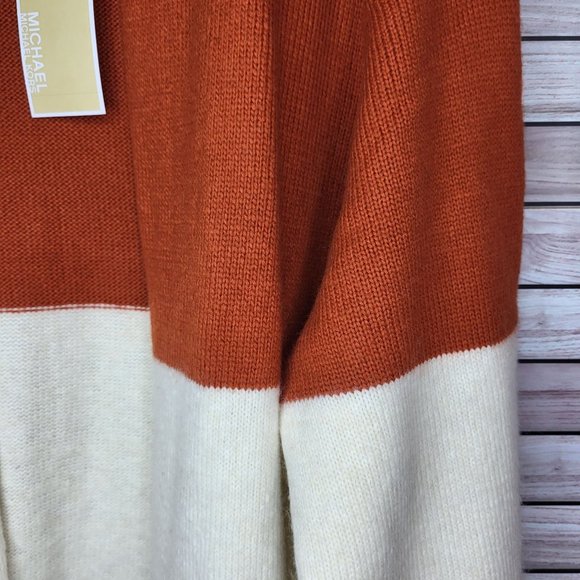 NWT MICHAEL KORS Womens Long Sleeve Open Cardigan Cape Pockets Winter Sweater XL - Picture 2 of 16